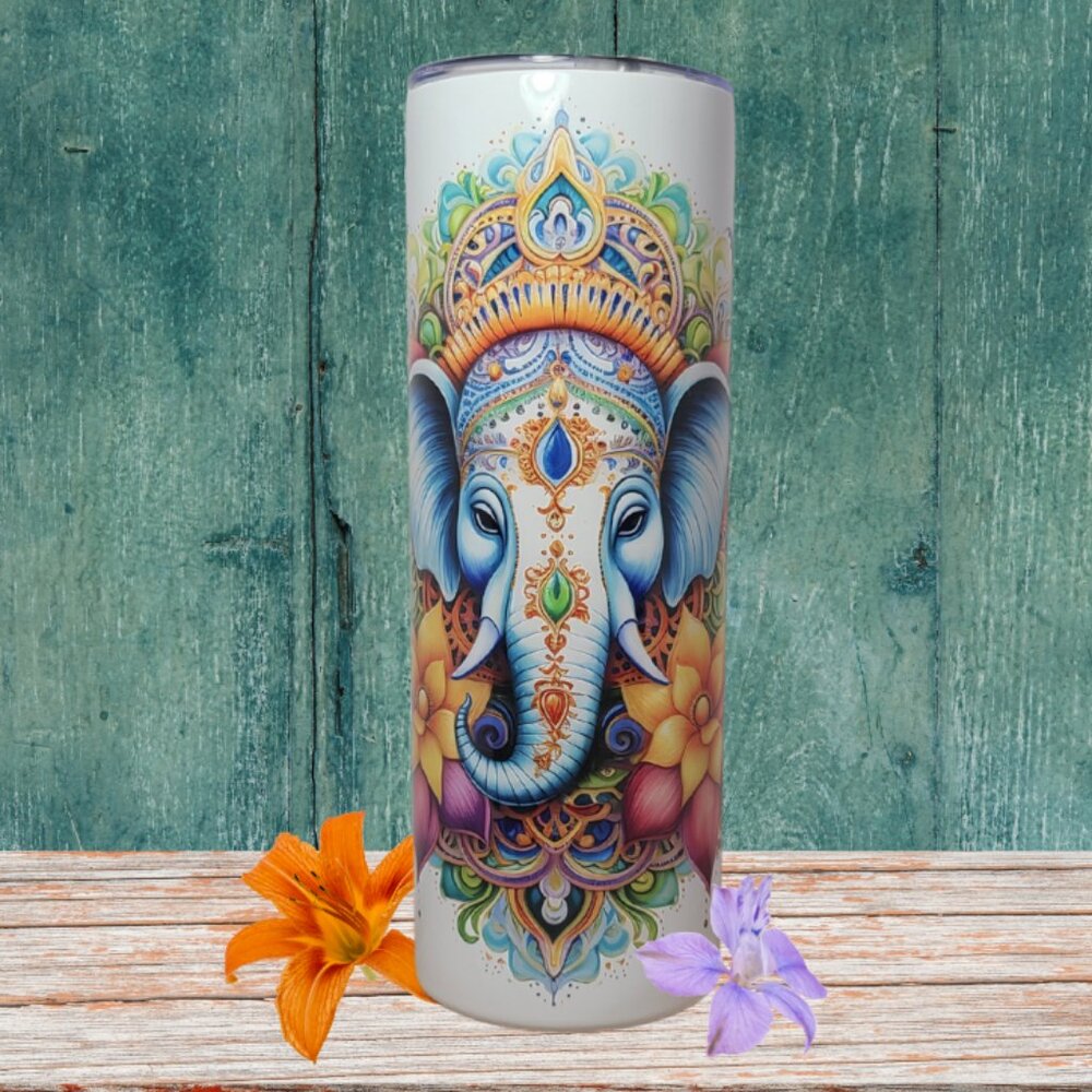 Lord Ganesha 20 oz Zen Tumbler | Sublimated by Scott Heil of The Crowing Hen